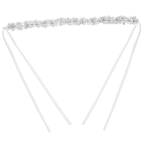 Ipetboom Haarband Stirnband Haarschmuck Brautkopfschmuck Tiara für kleine Mädchen Perlenstirnband Kopfschmuck für Damen Haar Stirnband Hochzeit Zubehör Haarteil Kopfbedeckung Stoff von Ipetboom