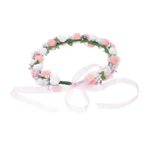 Ipetboom Haarkranz 1stk Zweireihiges Kranz-armband-set Blumenkranz Stirnband Armbänder Mit Blumengirlanden Kinder-tiara Grün Brautgirlande Pe-schaum- Reisen Weiß Das Foto Runden von Ipetboom