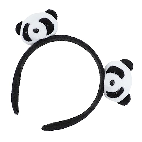 Ipetboom Zubehör Panda-Haarnadel Cartoon-Panda-Haarbänder für Mädchen Tierisches Panda-Haarband kuscheltier dreidimensional Stirnband Haarschmuck Fräulein Flanell Haarspangen Für Damen von Ipetboom