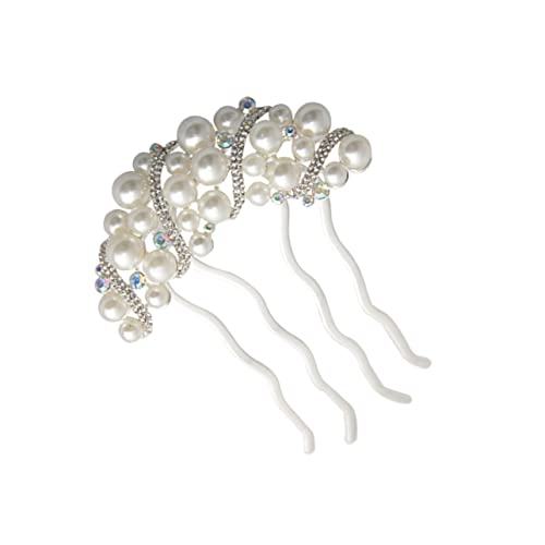 Ipetboom Perlen-Haarspange 1stk Brautblumen Haarnadeln U-förmige Haarnadel Braut Haarspange Haarschmuck Für Die Hochzeit Haarschmuck Aus Strass Haarklammer Weiß Damen Haarteil Strasssteine von Ipetboom