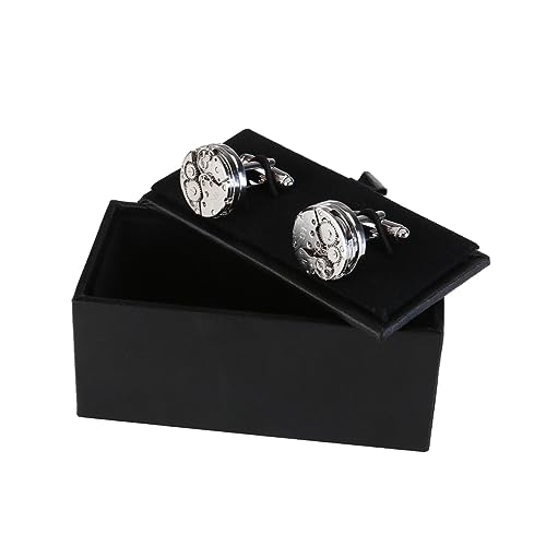 Ipetboom Vintage Steampunk Manschettenknöpfe für Herren Silber Gold Einzigartiges für Hochzeit Antikes Design mit Mechanischer Bewegung Ipetboom Vintage Steampunk Manschettenknöpfe für Herren Silber Gold Einzigartiges für Hochzeit Antikes Design mit Mechanischer Bewegung von Ipetboom
