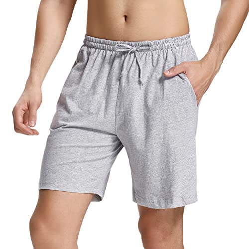 Irdcomps Schlafhose Herren Kurz Schlafanzughose Schlafshorts Baumwolle Pyjamahose Männer Bermudahose Freizeithose Shorty Sport Shorts Sommer Pyjama Hose mit Taschen Grau XXL von Irdcomps