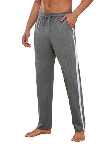 Irdcomps Schlafhose Herren Lang Schlafanzughose Baumwolle Pyjamahose Männer Pyjama Hosen Schlafanzughosen Freizeithose Pyjamaunterteil Nachtwäsche Loungehose Dunkelgrau M von Irdcomps