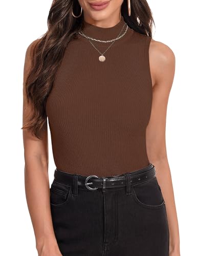 Irevial Damen Rollkragenpullover Rolli Top Elegant Rollishirt Rollkragen Ärmellos Basic Tops Dünn Leicht Unterziehrolli Stretch Weste Slim Fit Gerippt Tank Tops Braun L Irevial Damen Rollkragenpullover Rolli Top Elegant Rollishirt Rollkragen Ärmellos Basic Tops Dünn Leicht Unterziehrolli Stretch Weste Slim Fit Gerippt Tank Tops Braun L von Irevial