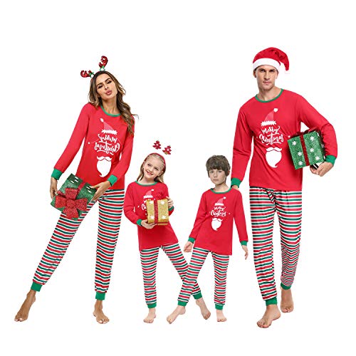 Irevial Herren Irevial Weihnachten Familie Schlafanzug Outfit Nachtwäsche Pajama Set, Herren-rot, XXL EU von Irevial