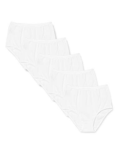 Iris & Lilly Damen Slip-Unterwäsche hoher Bund volle Abdeckung, 5er-Pack, Weiß, 40 Iris & Lilly Damen Slip-Unterwäsche hoher Bund volle Abdeckung, 5er-Pack, Weiß, 40 von Iris & Lilly