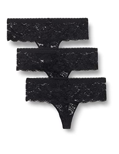 Iris & Lilly Damen Spitzenstring-Unterwäsche, 3er-Pack, Schwarz, 36 Iris & Lilly Damen Spitzenstring-Unterwäsche, 3er-Pack, Schwarz, 36 von Iris & Lilly