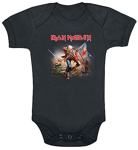 Iron Maiden Kids - Trooper Unisex Body schwarz 68/74 100% Baumwolle Band-Merch, Bands von Iron Maiden