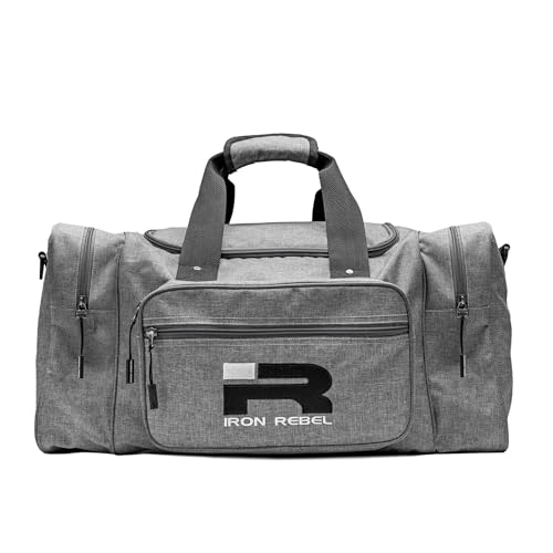 Iron Rebel The Big Bag | Seesack | Großer Turnbeutel | Robustes Material mit Aufbewahrungstaschen | 54 l Fassungsvermögen, Grau (Galactic Grey), Big Gym Bag in Galactic Grey von Iron Rebel