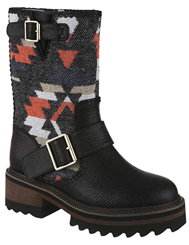 Irregular Choice Damen Herbstblätter Mode-Stiefel, Schwarz Multi, 40 EU von Irregular Choice