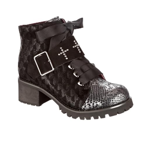 Irregular Choice Damen Hüpfen Sie herum Mode-Stiefel, Schwarz, 39 EU von Irregular Choice