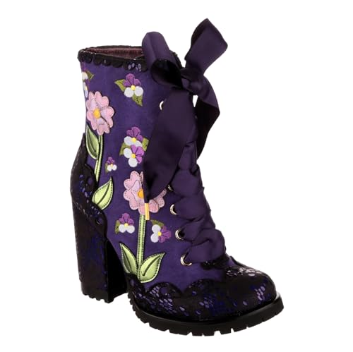 Irregular Choice Damen Lebendige Veilchen Mode-Stiefel, Schwarz, 38 EU von Irregular Choice