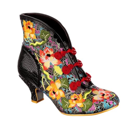 Irregular Choice Damen Lotusfresser Mode-Stiefel, Schwarz, 36 EU von Irregular Choice