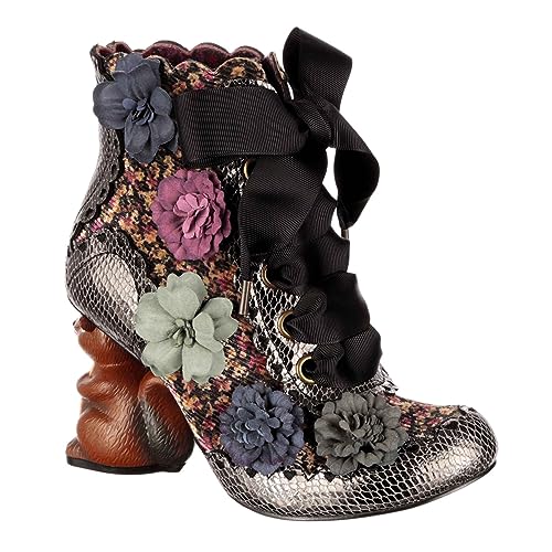 Irregular Choice Damen Nuts About You: Mode-Stiefel, Schwarz Multi, 38 EU von Irregular Choice