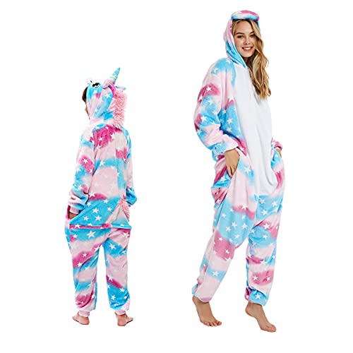Irypulse Erwachsene Tier Kostüme Schlafanzüge Flanell Cosplay Nachtwäsche Jumpsuit Onesie Pyjama Neuheit Tieranzüge Overall Warm Unisex (Mehrfarbig-S) von Irypulse