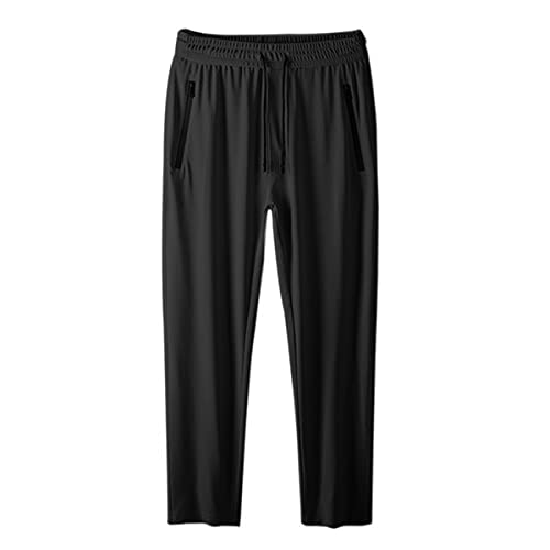 Irypulse Herren Leichte Jogginghose Männer Sporthose Sweathose Lange Hose Freizeithosen Dünn Atmungsaktiv Trainingshose Weich (Schwarz-5XL) von Irypulse