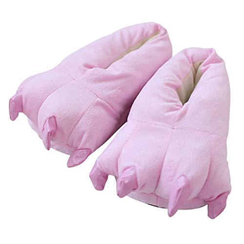 Irypulse Unisex Plüsch Hausschuhe Tier Pfote Pantoffel Kuscheltier Schlappen Warme Weiches Cosplay Kostüme Herren Damen Kinder Herbst Winter Indoor Pink 23-33 von Irypulse