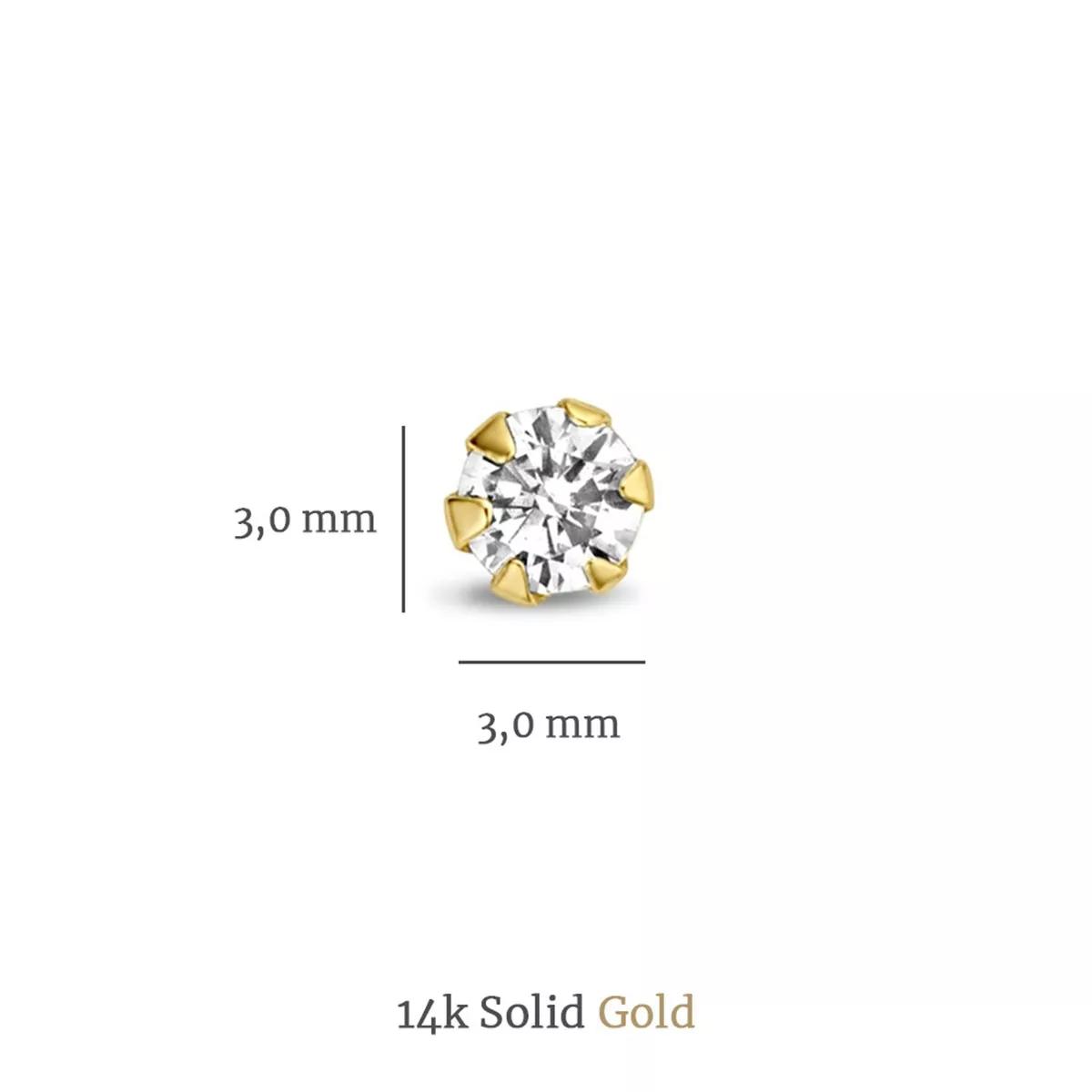 Isabel Bernard Ohrringe - Rivoli Elise 14 Karat Ear Studs With Zirconia - Gr. unisize - in Gold - für Damen von Isabel Bernard