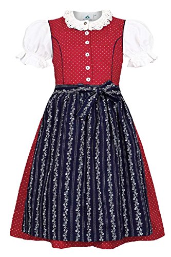 Isar-Trachten Mädchen Kinderdirndl mit Bluse rot, ROT, 164 Isar-Trachten Mädchen Kinderdirndl mit Bluse rot, ROT, 164 von Isar-Trachten