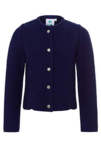Isar-Trachten Mädchen Trachten Strickjacke dunkelblau Marina 002386, kuschlig warme Strickjacke, Glattstrick, altsilberfarbene Knöpfe mit Blumenmuster 140 Isar-Trachten Mädchen Trachten Strickjacke dunkelblau Marina 002386, kuschlig warme Strickjacke, Glattstrick, altsilberfarbene Knöpfe mit Blumenmuster 140 von Isar-Trachten