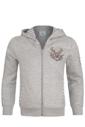 Isar-Trachten Unisex - Kinder Kinder Trachten Sweatjacke grau, Grau, 86 Isar-Trachten Unisex - Kinder Kinder Trachten Sweatjacke grau, Grau, 86 von Isar-Trachten
