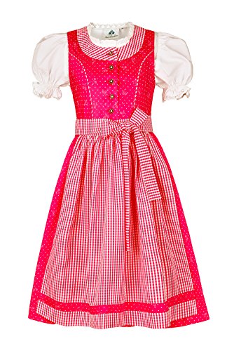 Isartrachten Kinderdirndl 3 TLG.pink mit Karierter Schürze Gr. 116 Isartrachten Kinderdirndl 3 TLG.pink mit Karierter Schürze Gr. 116 von Isar-Trachten
