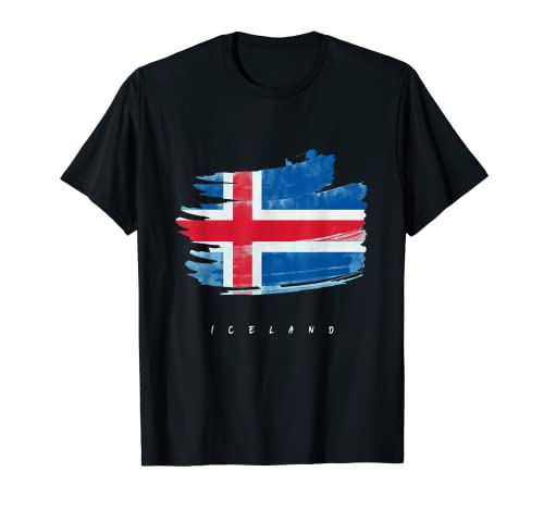 Isländische Fahne Wasserfarbe T-Shirt von Island Stolz Heimatland