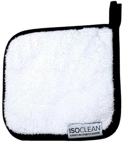 ISOCLEAN Make-up-Pinsel, weiß, Mikrofaser, kleines Mini-Reinigungstuch, 1200 g/m², Handtuch, Kosmetikschwamm, MUA saugfähig, super weich, fusselfrei, maschinenwaschbar, hohe Dichte, 1 Stück von Isoclean