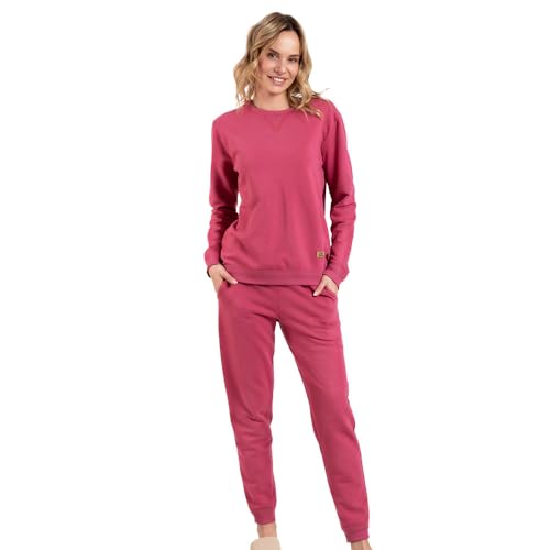 Italian Fashion Damen Lounge Anzug | Freizeitanzug | Hausanzug Panama, pink, L von Italian Fashion