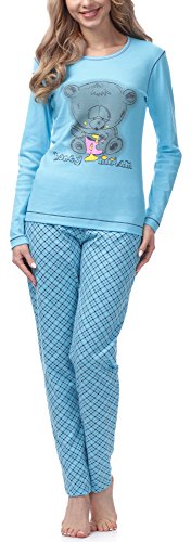 Italian Fashion Baumwolle Pyjama Schlafanzug Lang Zweiteilige Nachtwäsche Hausanzug Sleepwear Langarm Perfect als Geschenk | schönes Zuhause Outfit von Italian Fashion