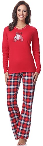 Italian Fashion IF Baumwolle Pyjama Schlafanzug Lang Zweiteilige Nachtwäsche Hausanzug Sleepwear Langarm von Italian Fashion