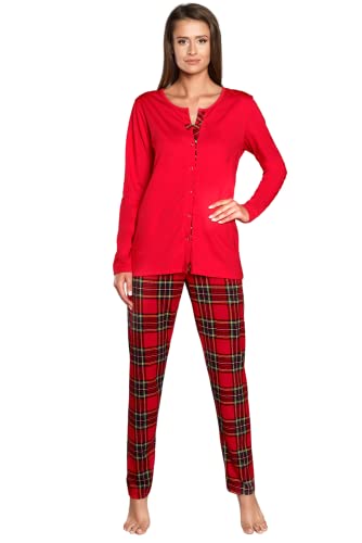 Italian Fashion IF Baumwolle Pyjama Schlafanzug Lang Zweiteilige Nachtwäsche Hausanzug Sleepwear Langarm von Italian Fashion