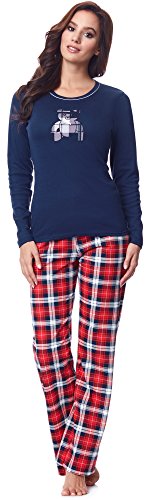 Italian Fashion IF Baumwolle Pyjama Schlafanzug Lang Zweiteilige Nachtwäsche Hausanzug Sleepwear Langarm von Italian Fashion