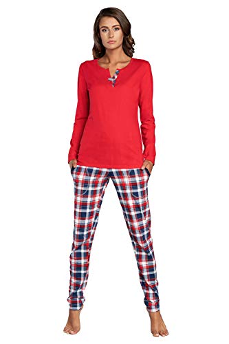 Italian Fashion IF Baumwolle Pyjama Schlafanzug Lang Zweiteilige Nachtwäsche Hausanzug Sleepwear Langarm von Italian Fashion