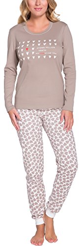 Italian Fashion Damen Schlafanzug lang Pyjama Set | Nachtwäsche Hausanzug Langearm Zweiteiliger Sleepwear Hausanzug 2021 von Italian Fashion