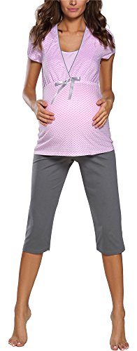 Italian Fashion Damen Stillpyjama F2L3C3T1 0225 (L, Rosa) von Italian Fashion