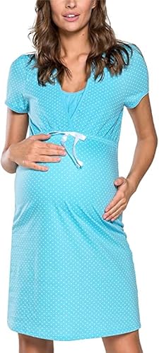 Italian Fashion IF Nachthemd Damen Geburt Stillnachthemd Mutterschaft Schwangerschaft Nachtwäsche Umstandsmode von Italian Fashion