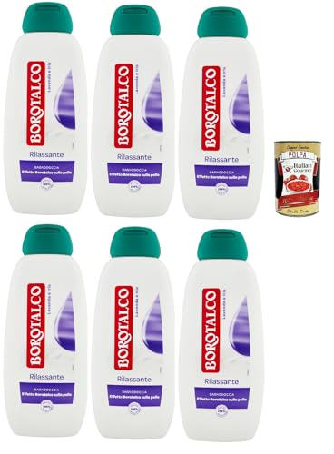 Borotalco - Badeschaum für Körper, Duft Lavendel und Iris - erfrischender Badeschaum, Borotalk-Effekt auf der Haut - Ideal für Damen und Herren - Packung mit 6x 450ml + Italian Gourmet polpa 400g Borotalco - Badeschaum für Körper, Duft Lavendel und Iris - erfrischender Badeschaum, Borotalk-Effekt auf der Haut - Ideal für Damen und Herren - Packung mit 6x 450ml + Italian Gourmet polpa 400g von Italian Gourmet E.R.