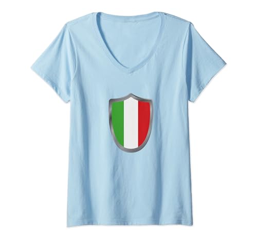 Damen Italien Flagge Damen Italien Deko Kinder Italy Herren Italia T-Shirt mit V-Ausschnitt von Italienische Deko Männer Italien Frauen Italia