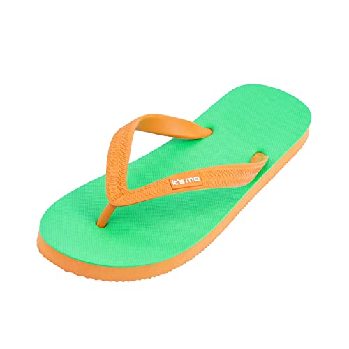 It's me Flip Flops Damen | die weichesten Flip Flops Aller Zeiten weil aus100% Naturkautschuk | (grün/orange, eu_footwear_size_system, adult, women, numeric_range, wide, numeric_40, numeric_41) von Its-Me