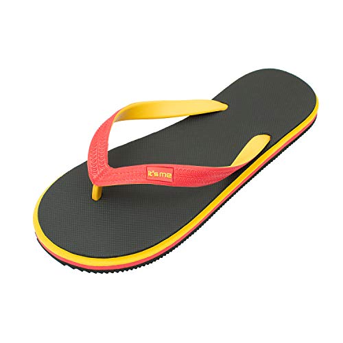 It's me Flip Flops Damen | die weichesten Flip Flops Aller Zeiten weil aus100% Naturkautschuk| (schwarz/gelb/orange, eu_footwear_size_system, adult, numeric_range, wide, numeric_38, numeric_39) von Its-Me