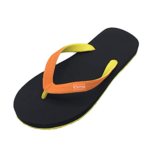 It's me Flip Flops Damen | die weichesten Flip Flops Aller Zeiten weil aus100% Naturkautschuk | (schwarz/orange, eu_footwear_size_system, adult, numeric_range, wide, numeric_38, numeric_39) von Its-Me