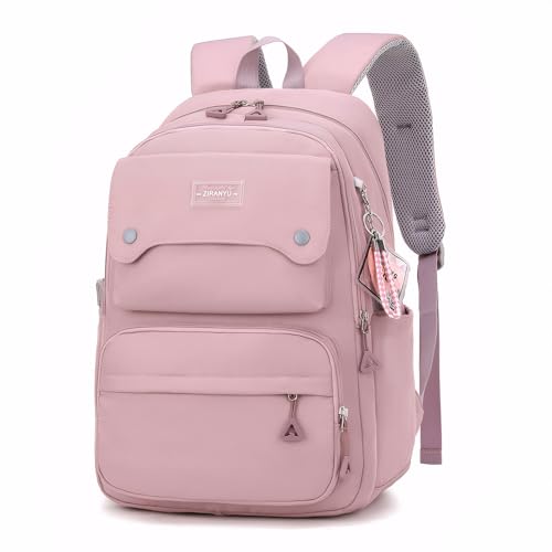 IvyH Schulrucksack für Teenager Mädchen Jungen Rucksack mit Großer Kapazität | Stilvolle Daypack Mädchen mit Vielen Taschen | Lässiger Schultasche Ideal für Schule & Freizeit, Schwarz von IvyH