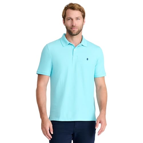 Izod Herren Advantage Performance Kurzarm-Poloshirt Polohemd, Blau-Blue Radiance, L von Izod