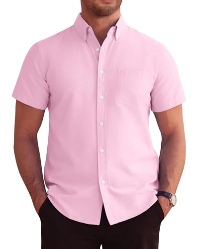 J.VER Kurzarmhemd Herren Business Oberteile Regular Fit Herrenhemd Basic Büro Oxford Shirts Männer Freund Straße Hemden Herren,Rosa,XL J.VER Kurzarmhemd Herren Business Oberteile Regular Fit Herrenhemd Basic Büro Oxford Shirts Männer Freund Straße Hemden Herren,Rosa,XL von J.VER