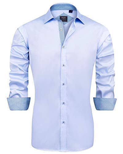 J.Ver Herren Hemd Regular Fit Langarm Herrenhemden Freizeithemd Regular Businesshemd elastiscer Musterhemd von J.VER