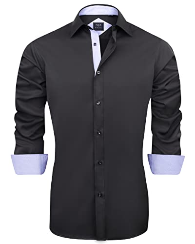 J.Ver Mens Dress Shirts Long Sleeve Regular Fit Casual Button Down Shirt Elastic for Wedding von J.VER