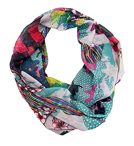 J26 World Erde Blumen Seide Sommer Frühling Loop Regenbogen Silk Uni Rundschal Schlauchschal Stola Schal leicht (Mint) von J26