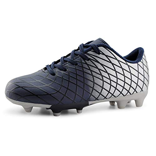 JABASIC Kids Outdoor Fußballschuh Athletic Firm Ground Fußballschuhe (29 EU,Navy Splitter) von JABASIC