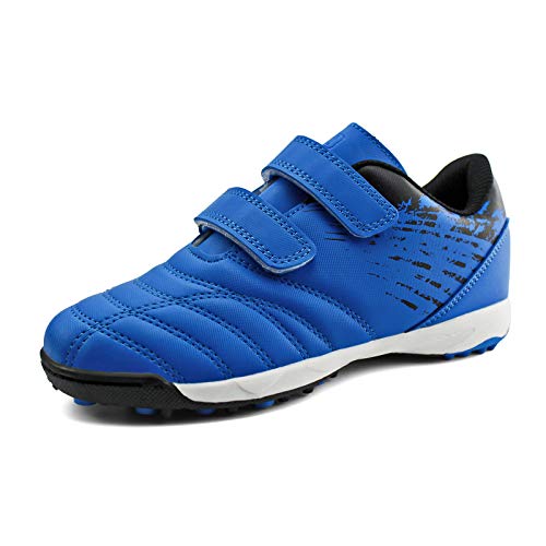 JABASIC Kinder Komfortabel Rasen Fußballschuhe Sportlich Turnschuhe (28EU,Blau) von JABASIC